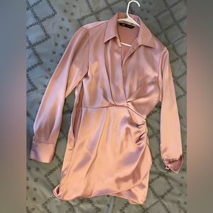 Pink silk Zara dress